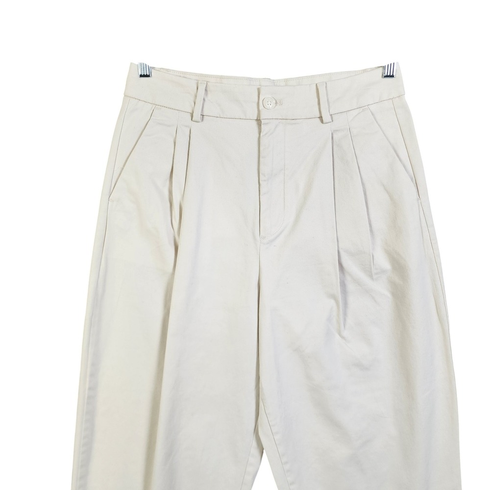Banana Republic Factory Womens Authentic Chino Pleated Crop‎ Pants Size 8 Stone - Picture 3 of 15